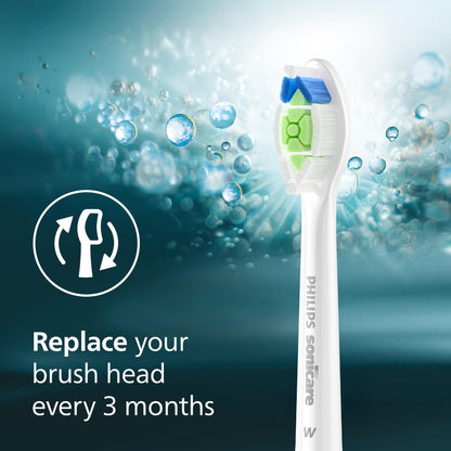 Philips Sonicare W DiamondClean - Genuine Replacement Electric Toothbrush Heads, White, 4 Pack One Year Supply, HX6064/65
