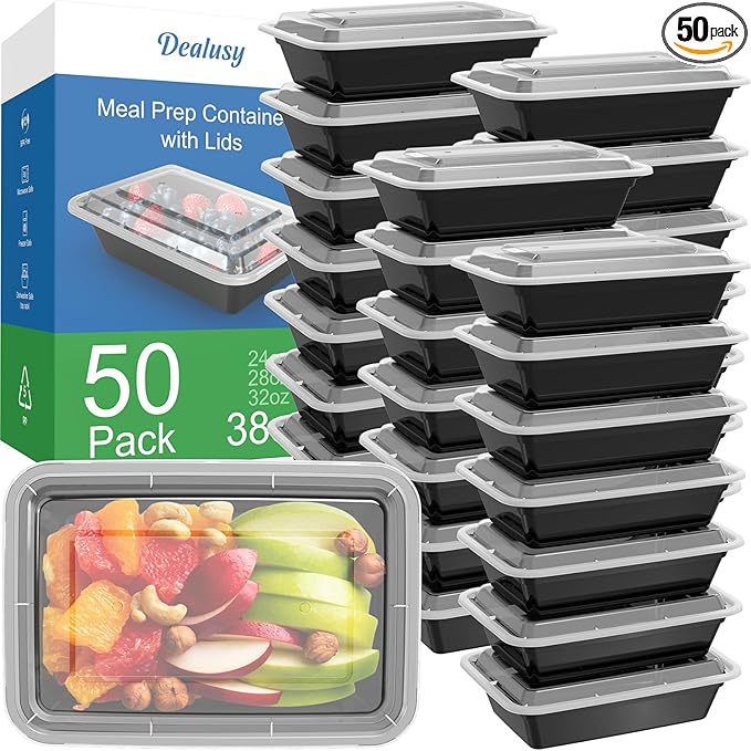 50 Pack 38 oz Meal Prep Containers Reusable