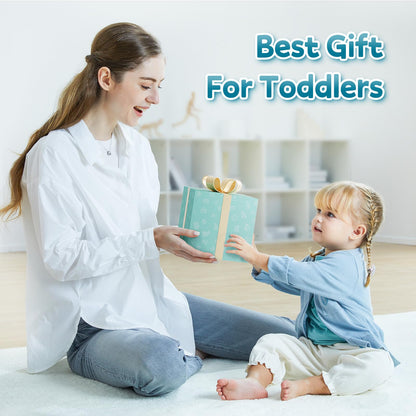 TOP BRIGHT Wooden Shape Sorter Activity Cube Toys for 1 Year Old Baby - 1st Birthday Gifts for Girl and Boy 12 Months Plus