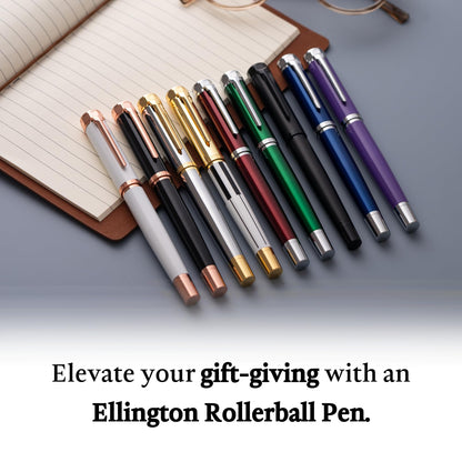 Ellington Pens Luxury Ballpoint Pen – Premium Quality, Smooth Writing Experience, Elegant Design, Includes 2 Ink Refills – Ideal for Professionals and Gift Giving (White Rose Gold)
