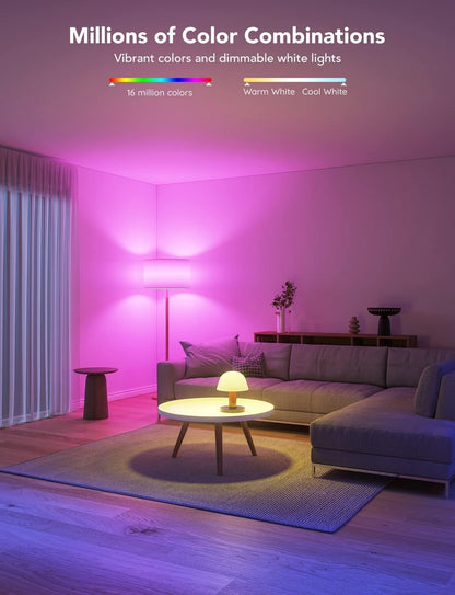 Govee Smart Bulb RGBWW, 1000lm Wi-Fi LED Bulbs B22, Smart Light Dimmable, DIY 16 Million Color, 64 Dynamic Scenes, Works with Alexa & Google Assistant, 1 Pack