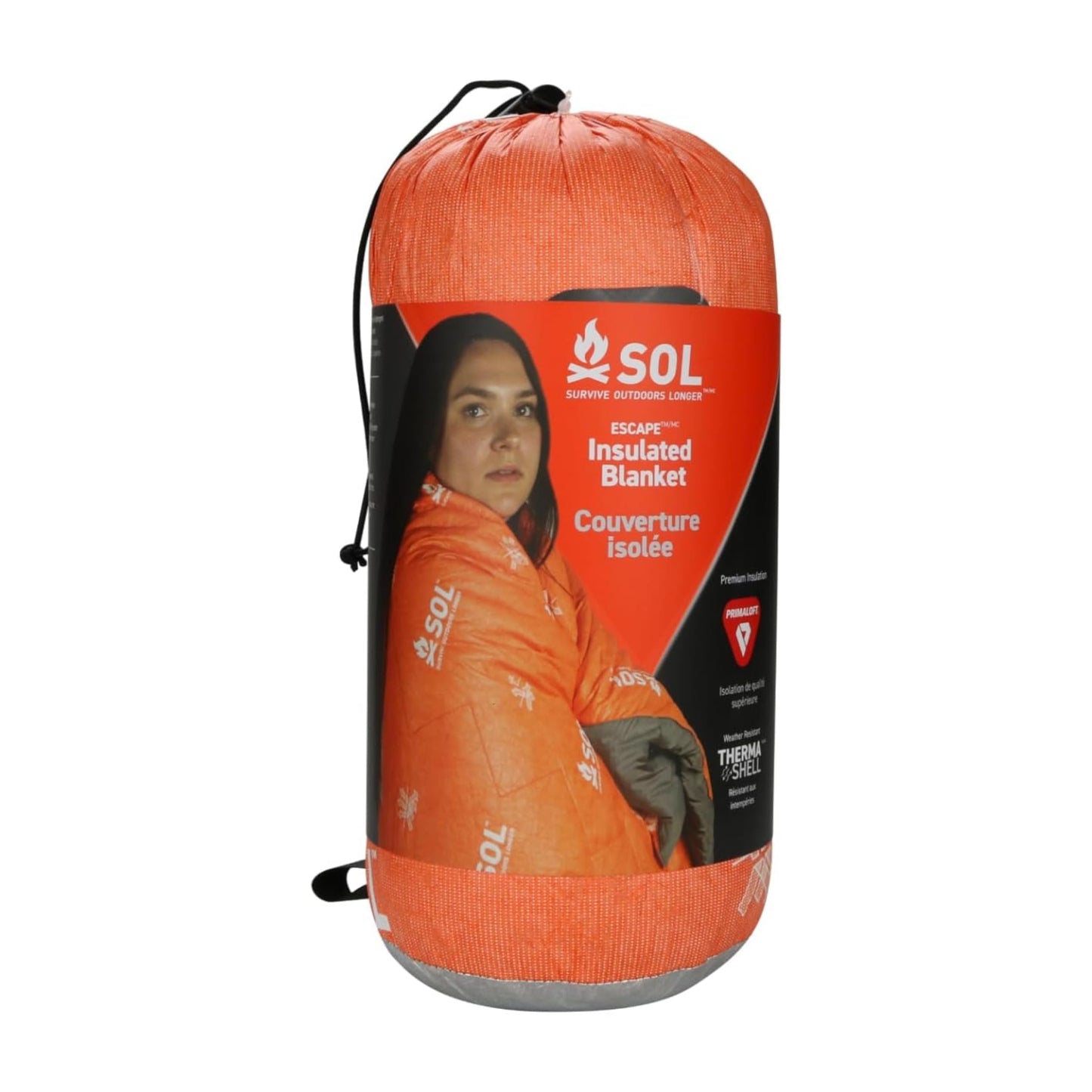 S.O.L. Survive Outdoors Longer SOL Escape Insulated Blanket - Primaloft Adventure Blanket - Durable & Water-Resistant - Reflects Up to 70% Body Heat - Outdoor Survival Gear - Camping Essentials