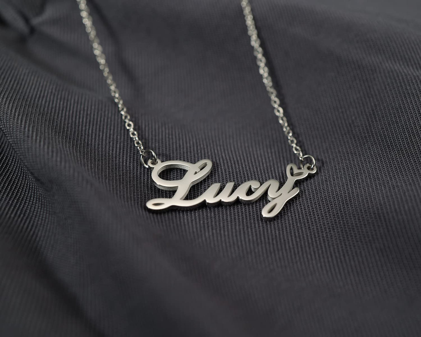 GR859C Personalized Name Necklace for Women Custom Stainless Steel Necklace with Adjustable Chain Gift for Her Wife Mother Day Birthday Christmas
