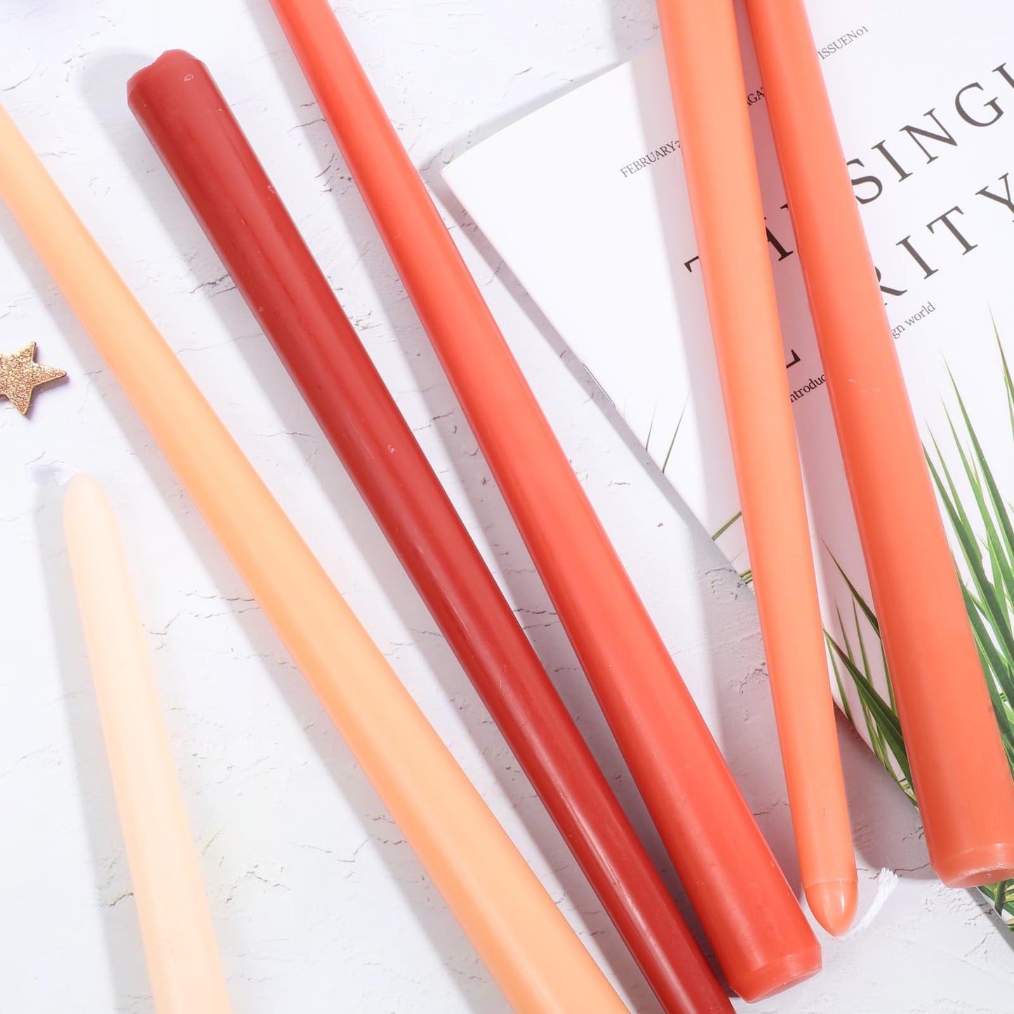 12 Inch Taper Candles Set of 6 Unscented Long Burning Smokeless Long Tall Tapered Candles for Candlesticks Sticks Wedding Home Christmas Decor Dinner