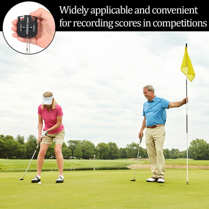 Macuezu 2 PCS Golf Counter Clicker, Portable Square Golf Clicker for 2 Players, Mini Score Keeper Stroke Counter with Hanging Rope for Sport Competitions, Games Scores