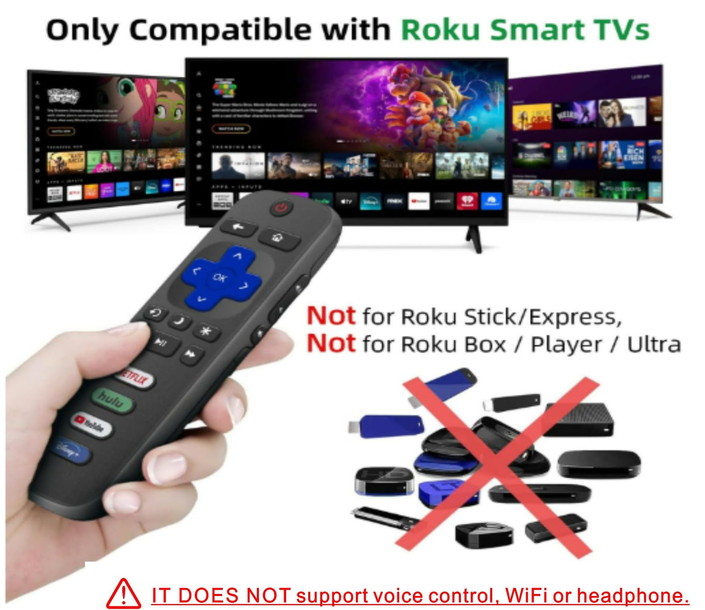 Replacement for Sony TV Remote, for All 2019-2025 Sony Remote Control for Bravia Smart TV with Voice Control. for Bravia XR/XBR/KD/K Series Google/Android TVs. 1-Year Warranty.