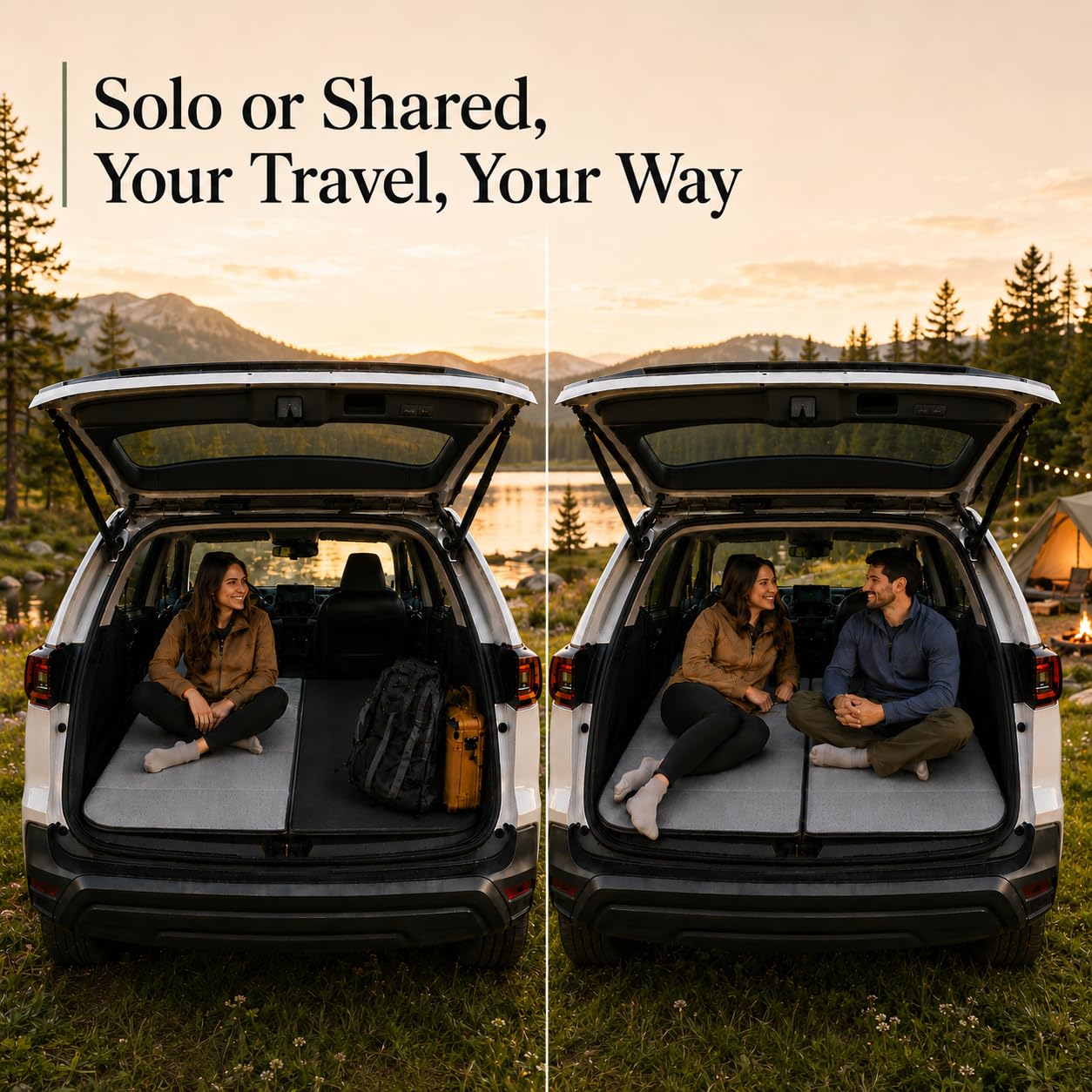 MGRFTOX Car Mattress Non-Inflatable Car Camping Mattress, Foldable Trunk Sleeping Pad with Split Design, Portable Car Bed for Road Trips, Camping, Travel, for Jeep Cherokee 2014-2023，for Jeep