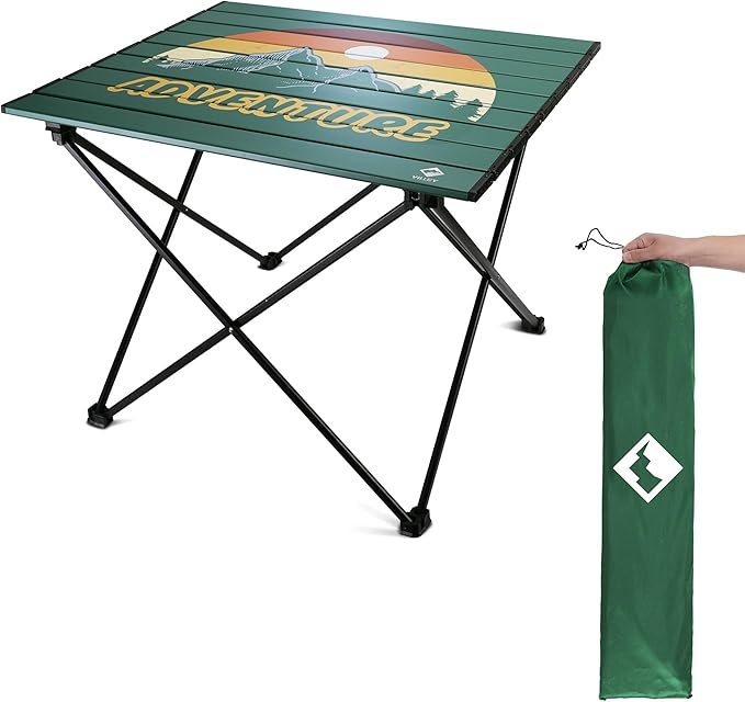 VILLEY Portable Camping Side Table, Ultralight Aluminum Folding Table