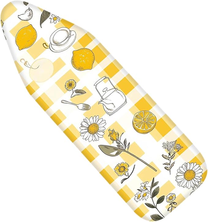 Nuxovilar Yellow Gingham with Lemons & Daisies Ironing Board Cover, This Cover