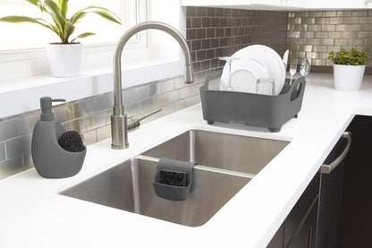 Umbra Tub Dish Drying Rack – Lightweight Self-Draining Dish Rack for Kitchen Sink and Counter at Home, RV or Motorhome, Charcoal Kitchen, 36.067999999999998 x 33.655000000000001 x 18.288 cm