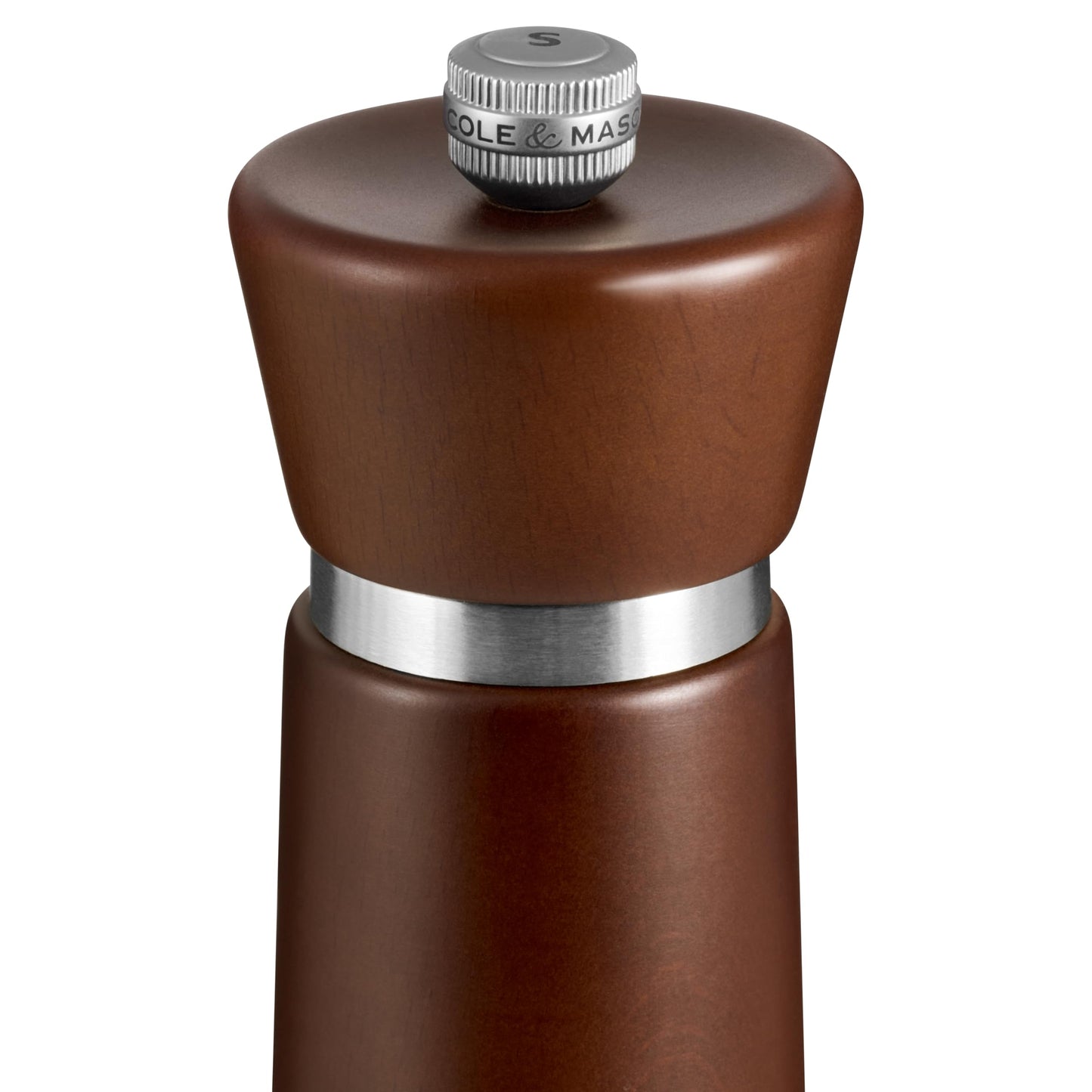 Cole & Mason Millbank Salt Mill, 7" - Salt Grinder with Ultra-Sharp Grinding Mechanism - Flavor-Enhancing Salt Shaker - Refillable Mill with Adjustable Grinding - Chestnut, Salt Mill