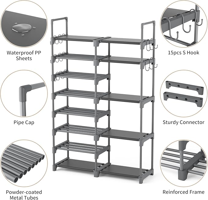 ROJASOP Shoe Rack, Shoe Storage Organizer