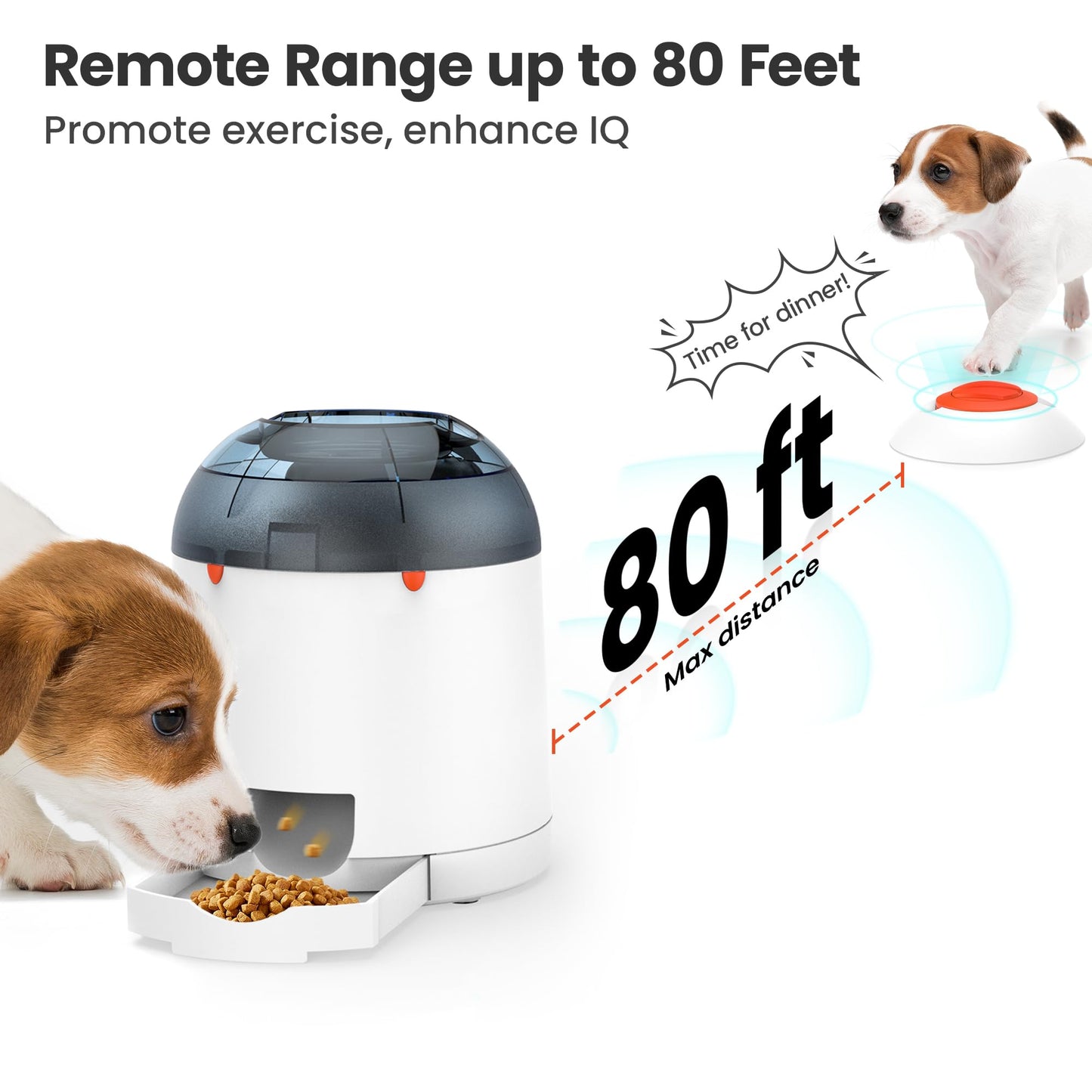 Potaroma Dog Puzzle Feeder Toy, Interactive IQ Training, Electronic Treat Dispenser, Automatic Rechargeable with Remote for Food Dispensing, All Breeds, 280ml Capacity