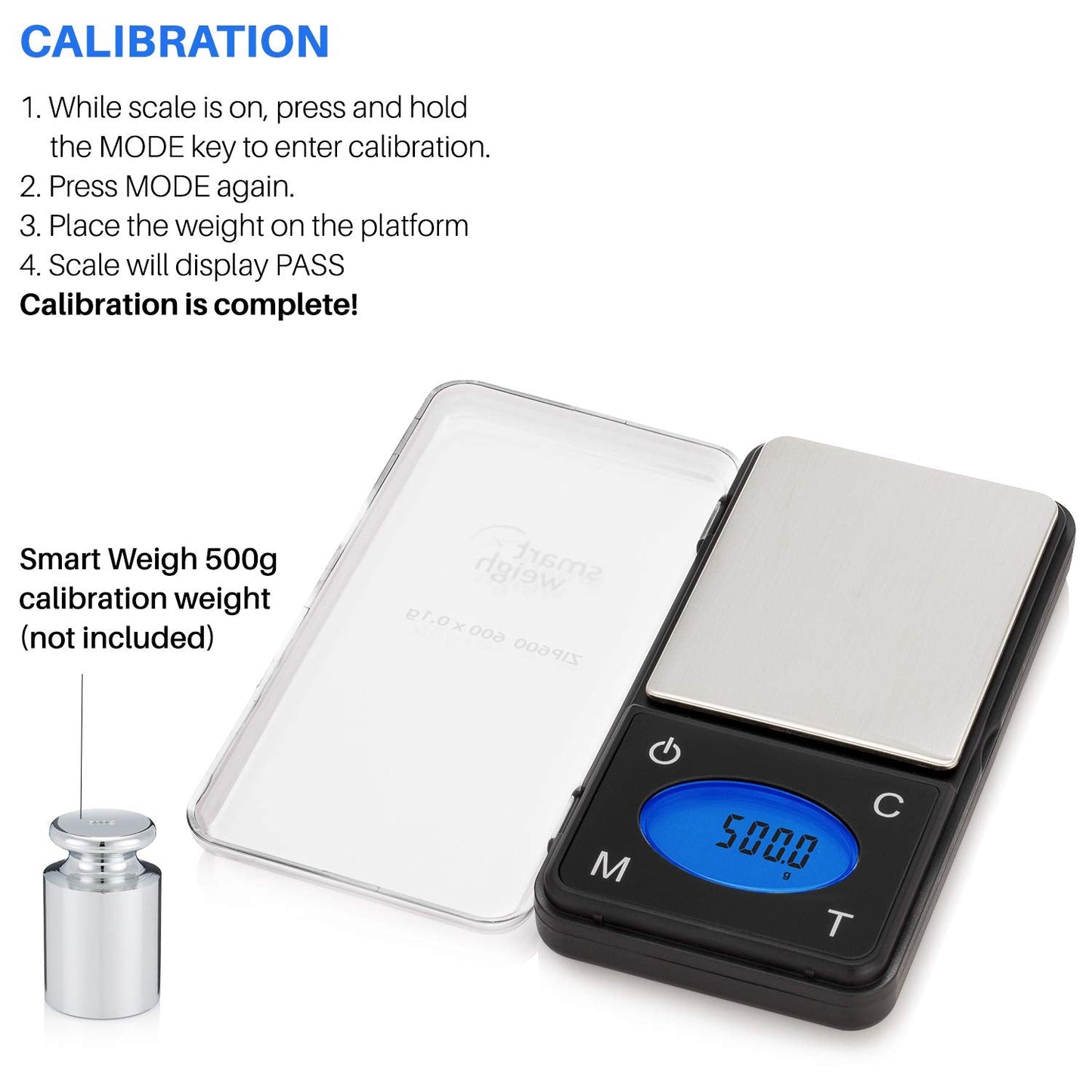 Smart Weigh ZIP600 Slim Digital Pocket Scale with Counting Feature 600 x 0.1g