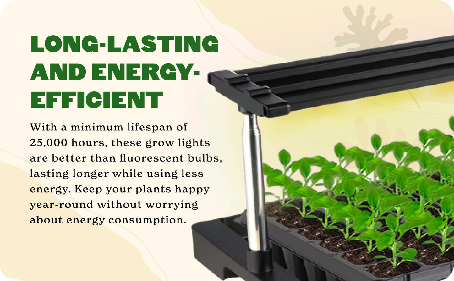 Epic Gardening Seed Starting Grow Light - Full-Spectrum LED with Adjustable Height & Integrated Tray for Indoor Seedlings | Energy-Efficient, Long-Lasting Light with Timer (Standard)