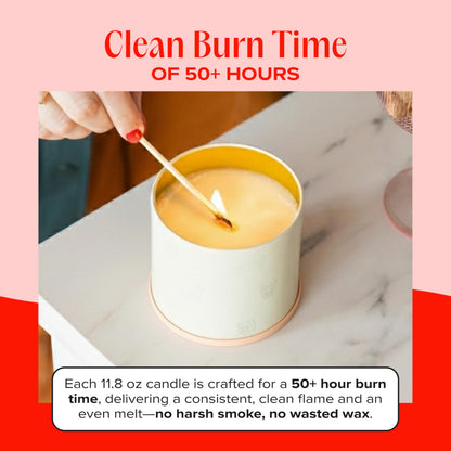 Companion Candles Anywhere with You Pet-Friendly Scented Candle – Grapefruit & Vanilla Fragrance - Coconut Soy Wax Candle with Wooden Wick, Approx. 50-Hour Burn Time, Made in USA, 11.8 oz