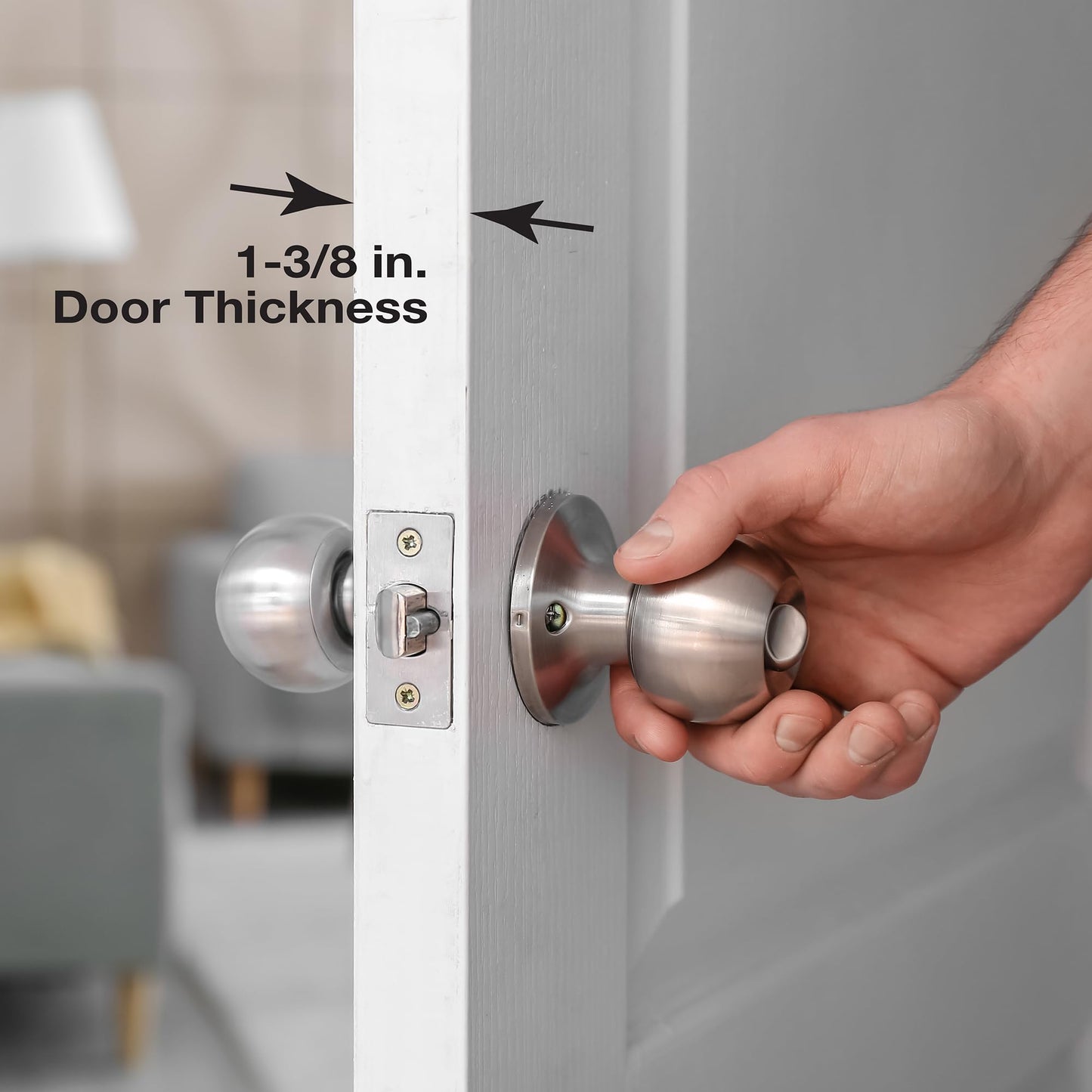 Prime-Line U 9555 Brass Lock and Door Reinforcement Plate for 1-3/8 In. Thick Doors, Brass Finish (Single Pack)