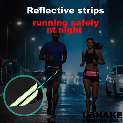 USHAKE Running Belt with Bounce-Free Pouch for iPhone and Samsung Galaxy - Ideal for Running, Walking, Cycling, and Gym Workouts Black