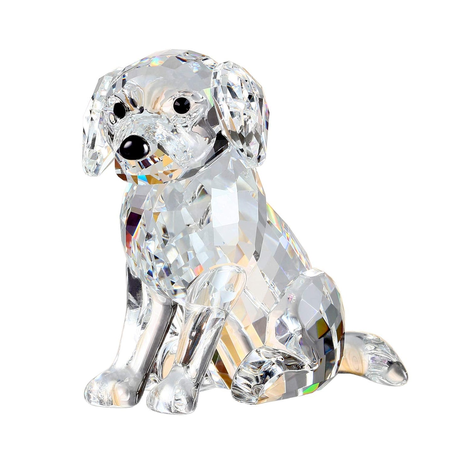 DOJOZ Crystal Labrador Dog Puppy Figurine Animals Lovely Craft Home Decor Ornaments Collectible Birthday Gifts (White)