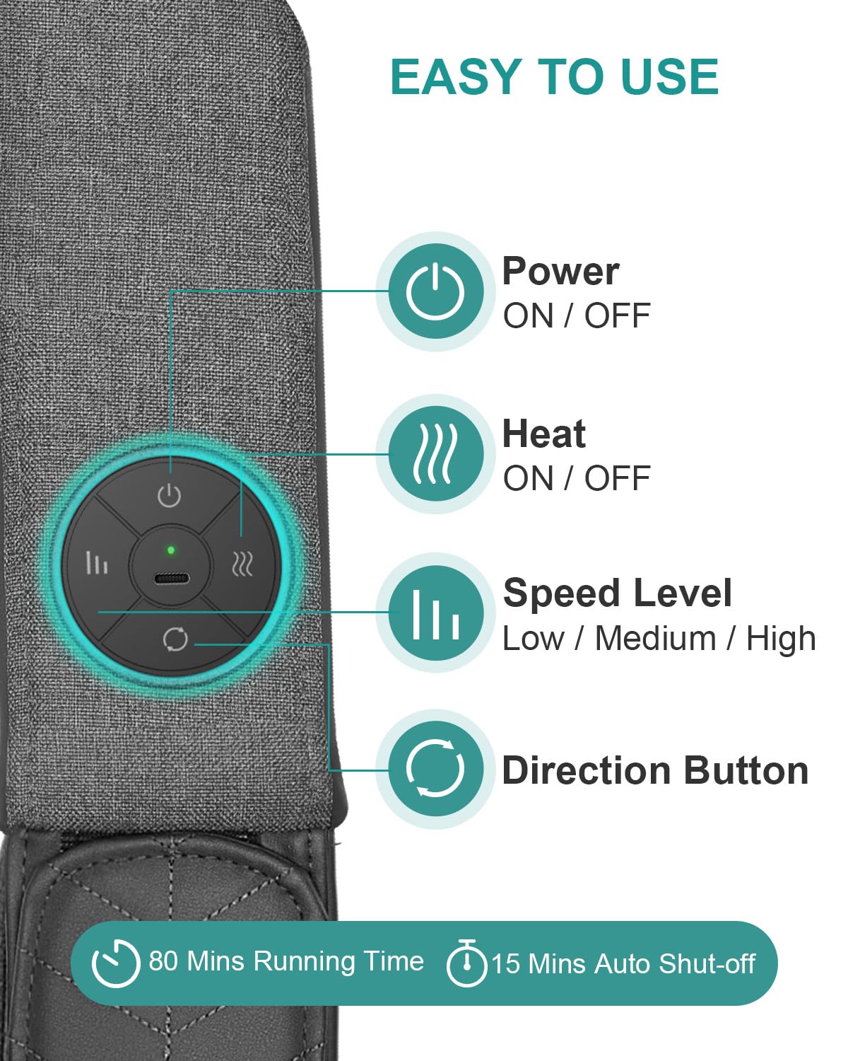 Nekteck Shiatsu Neck and Back Massager with Soothing Heat, Shoulder Massager for Pain Relief Deep Tissue, Electric 3D Kneading Massage Tools for Leg Body Muscle, Corded Power, Gifts for Him Her