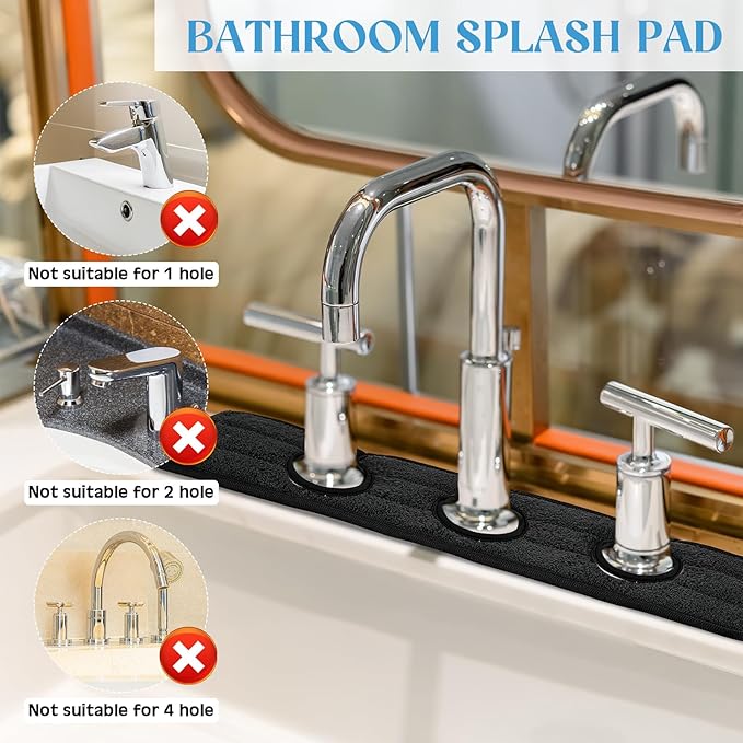 2 Pcs Faucet Mat for Kitchen Sink Splash Guard for Kitchen Sink Faucet Dish
