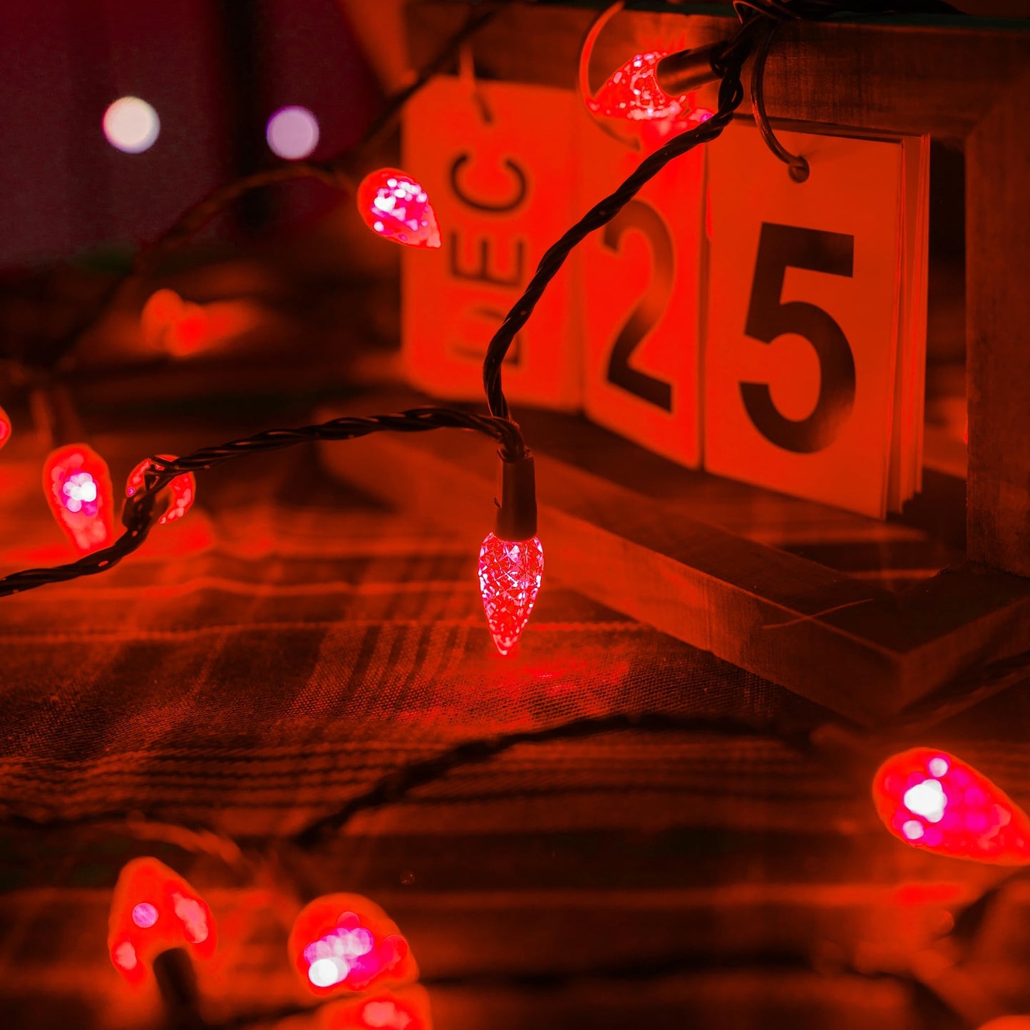 TW SHINE C6 String Lights, 200 LED 66 FT with 8 Modes Timer, Waterproof Connectable for Outdoor Yard Xmas Tree House Decorations (Red)