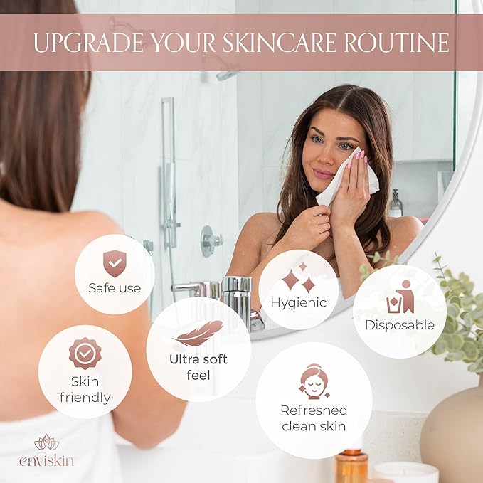 50 Disposable Face Towels Plant-Based Makeup Remover Wipes