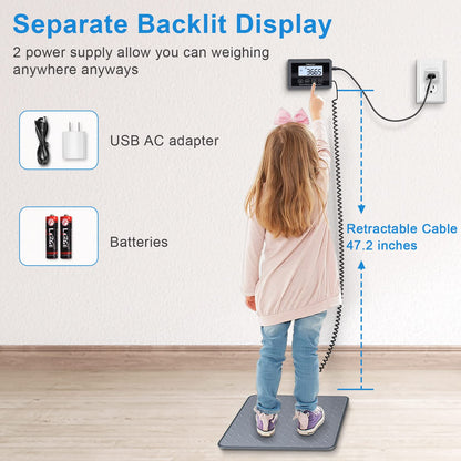 THINKSCALE Shipping Scale, 440 lbs/1 oz Highly Accurate Postal Scale with Hold/Tare/LCD Display, Lightweight Digital Postage Scale for Packages/Luggage/Post Office/Dog, Battery & AC Adapter Included