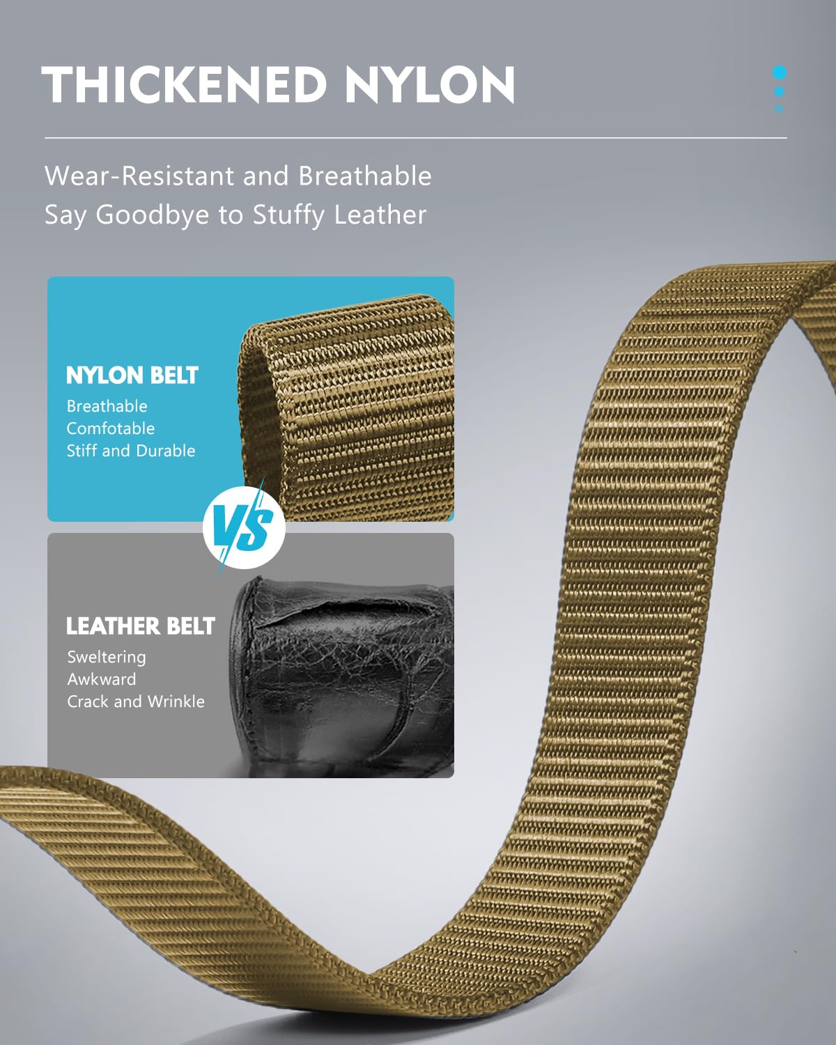 FAIRWIN Men's Ratchet Web Belt,1.25 inch Nylon Automatic Buckle,No Holes Invisible Belts for Men Jeans Pants