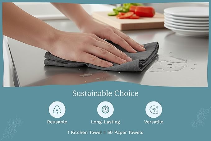 Organic Cotton Gray Tea Towels