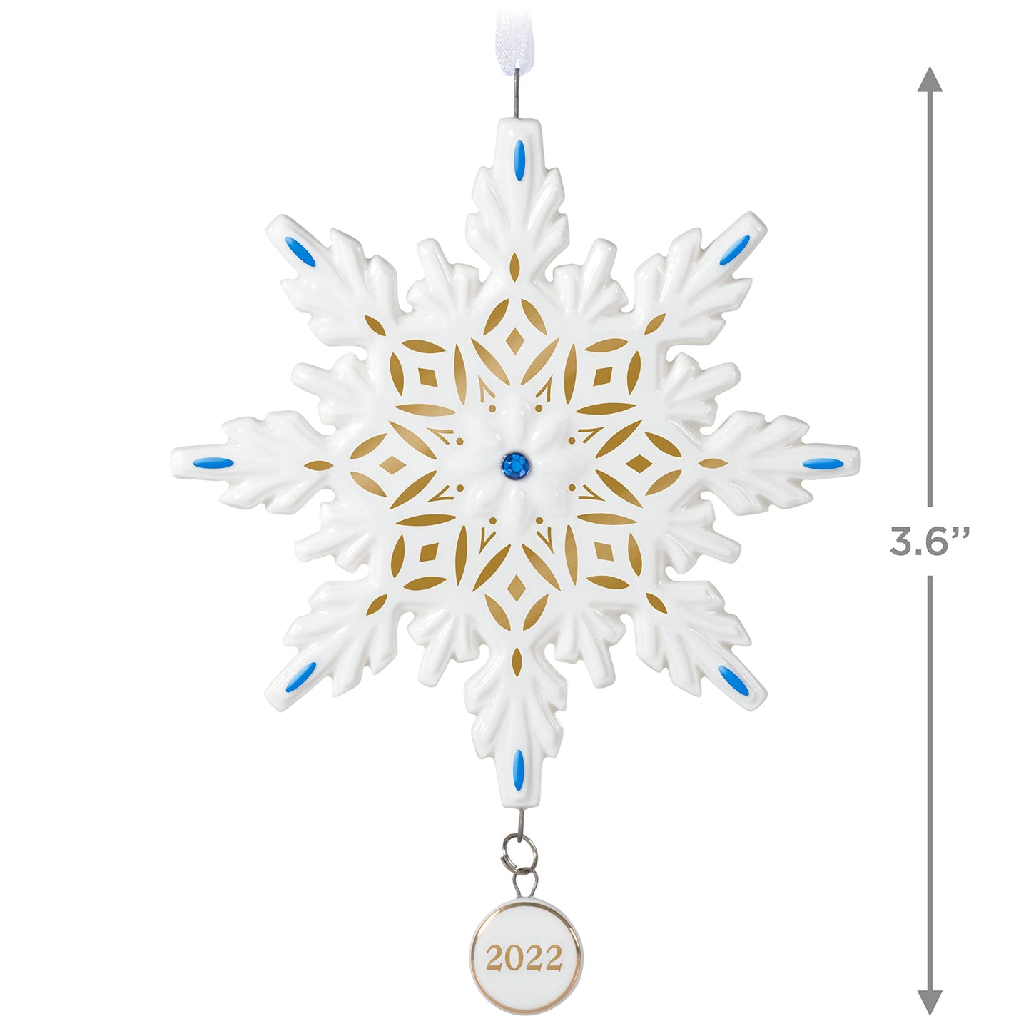 Hallmark Keepsake Christmas Ornament 2022 Year-Dated, Snowflake, Porcelain
