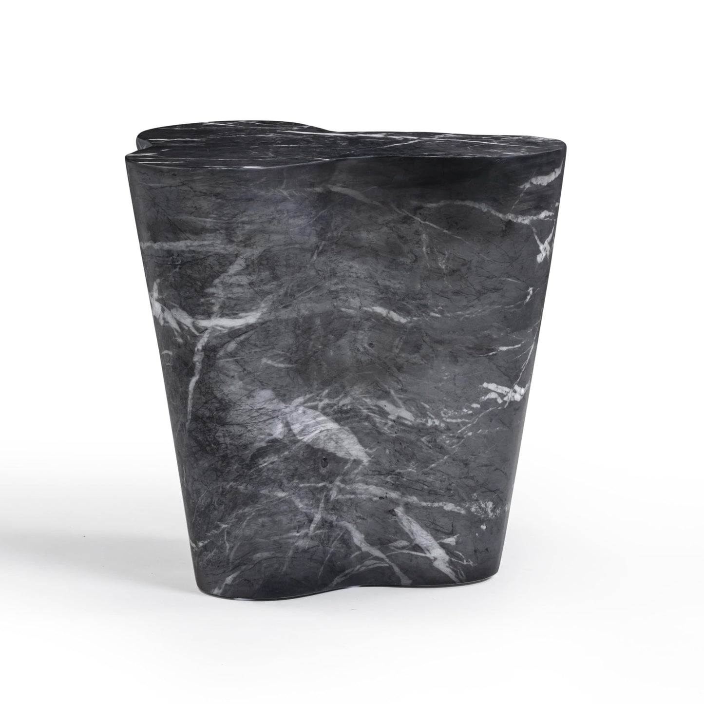 Tov Furniture Slab Black Marble Concrete Indoor/Outdoor Side Table