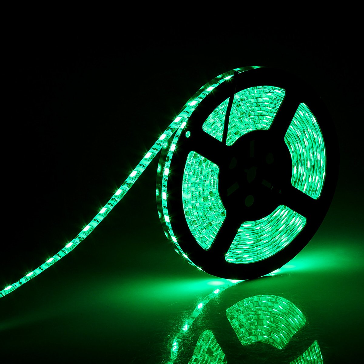 SUPERNIGHT 16.4FT LED Strip Light, Waterproof 12V 60W Green Rope Lights, 300 LEDs 5050 Tape Lights for Bedroom, Kitchen, Mirror, Home Decoration