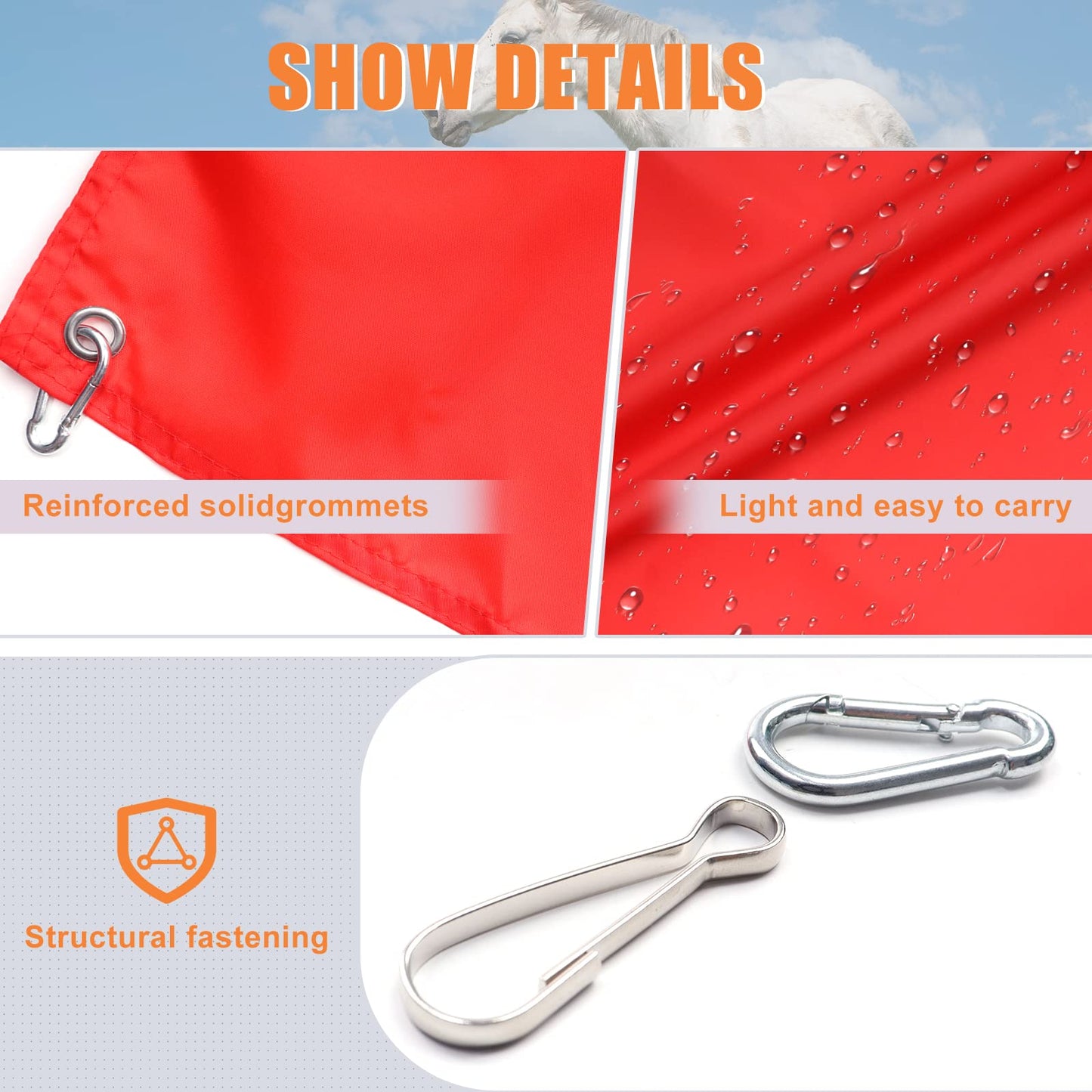 MANOPAWS 5Pcs Horse Training Flag and 55in Telescoping Pole with Hook for Lunging, Retractable Horse Training Equipment Flag with Clips