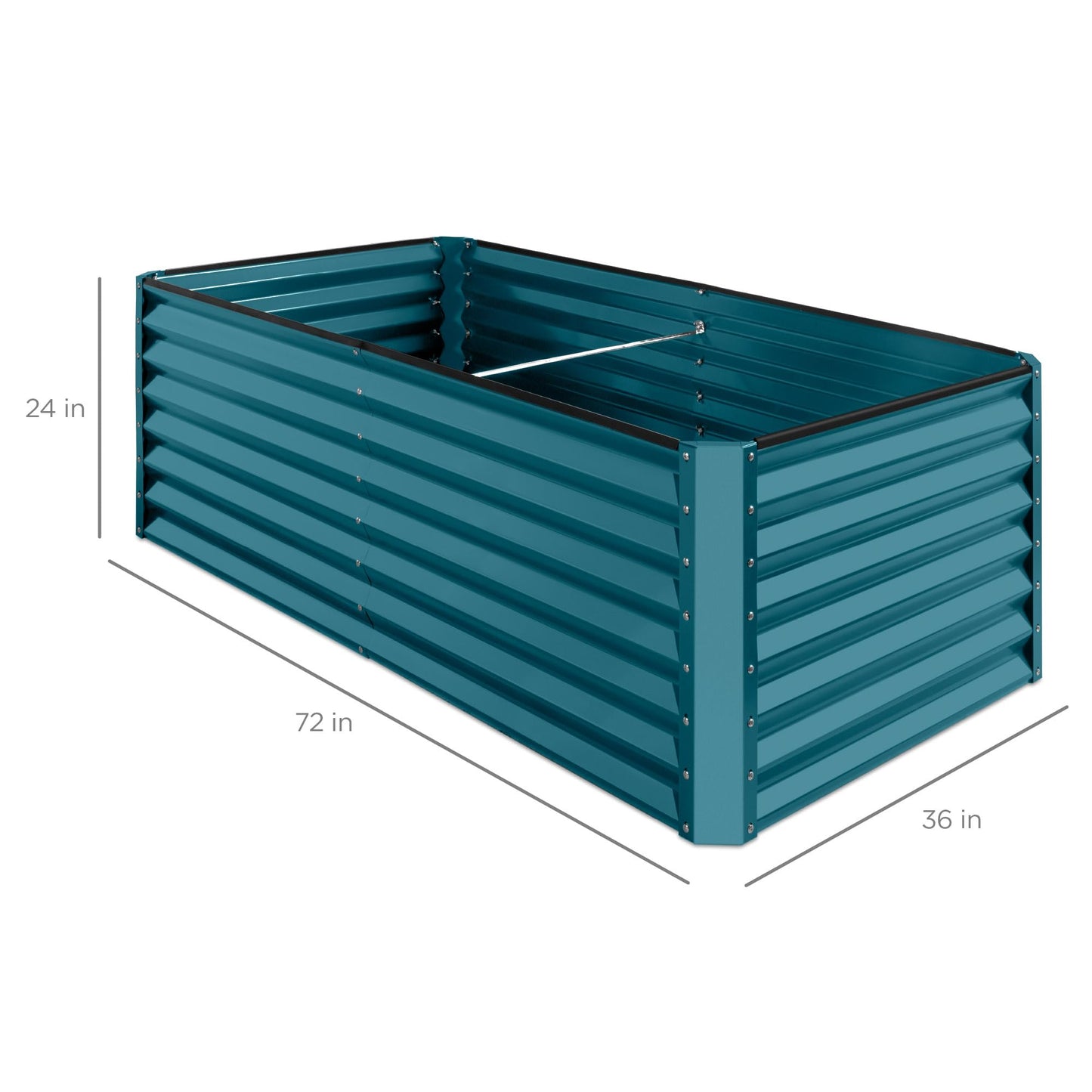 Best Choice Products 6x3x2ft Outdoor Metal Raised Garden Bed, Deep Root Box Planter for Vegetables, Flowers, Herbs, 269 Gallon Capacity, 100% Non Toxic Materials - Peacock Blue