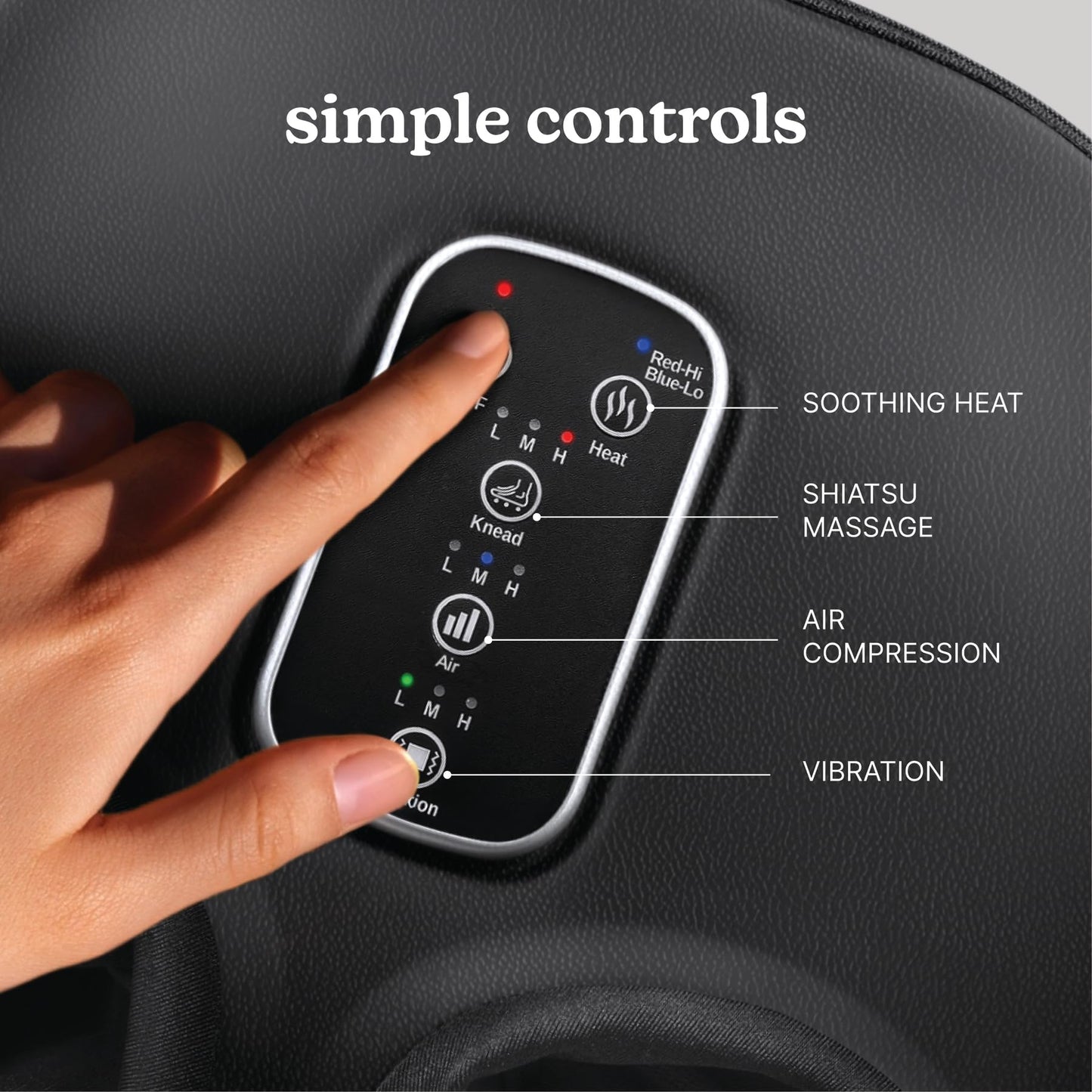 Homedics Shiatsu Foot Massager with Heat, Air Compression & Vibration, 3 Intensity Levels, Toe-Touch Controls, Removable Washable Inserts