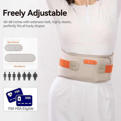 Cordless Heating Pad for Back Pain Relief: MAXwarm 3.0[2025 Upgraded], IKEEPFIT Electric Heat Pad with Massager for Period Cramps, Extra Large 65", 8000mAh Battery, Gift for Women Men (Beige)