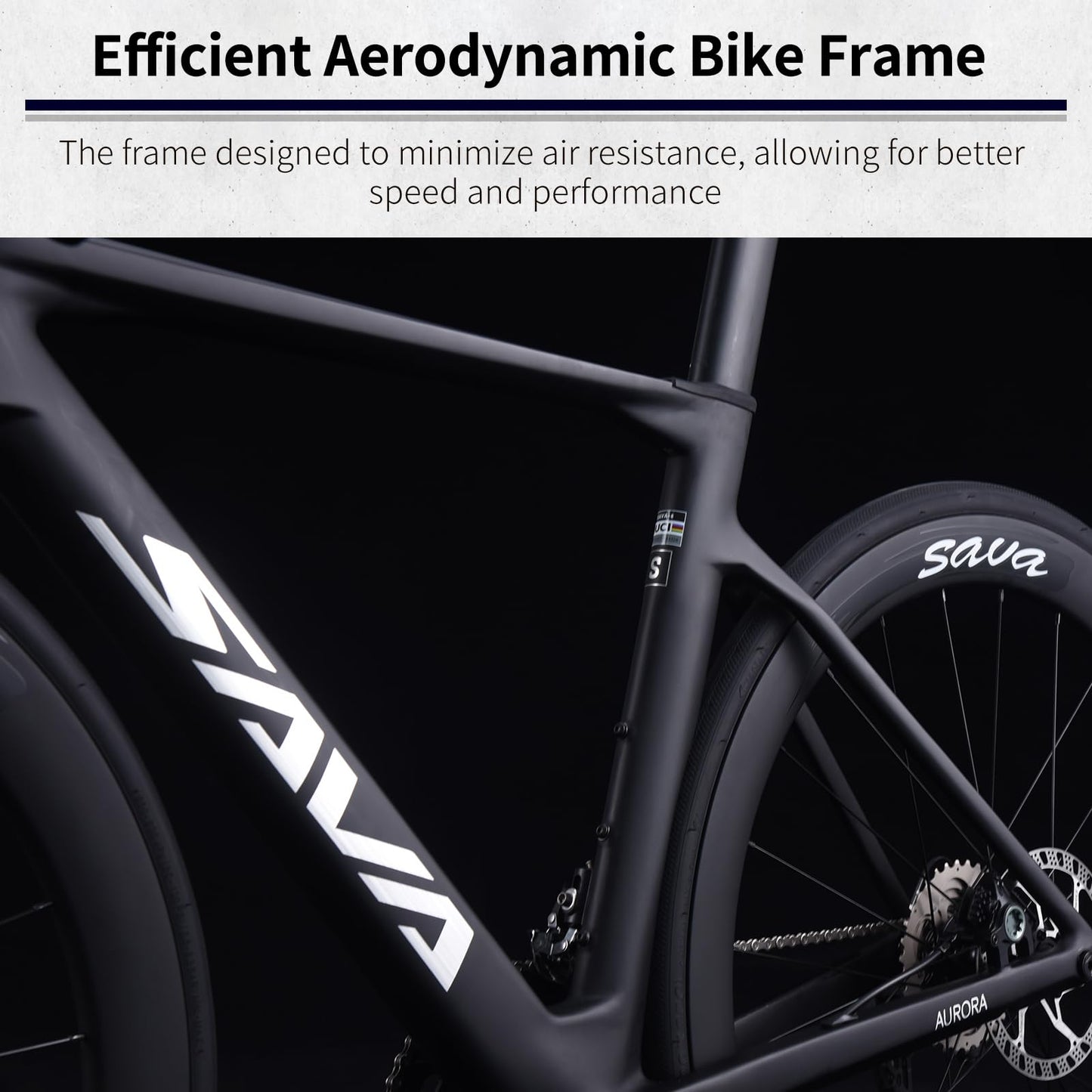SAVADECK A7L Carbon Road Bike, T800 Carbon Fiber Frame 700C Racing Bicycle with Shimano 105 R7100 24 Speed Groupset and Hydraulic Disc Brake, Ultra-Light Carbon Bike for Man and Women(Black,47cm)