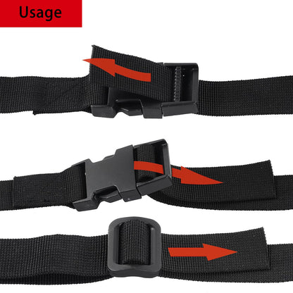 Marhaliya 40" Strap Buckle Packing Straps Adjustable 1-Inch Belt (1" Wide - 40" Long, Black (4 PCS))