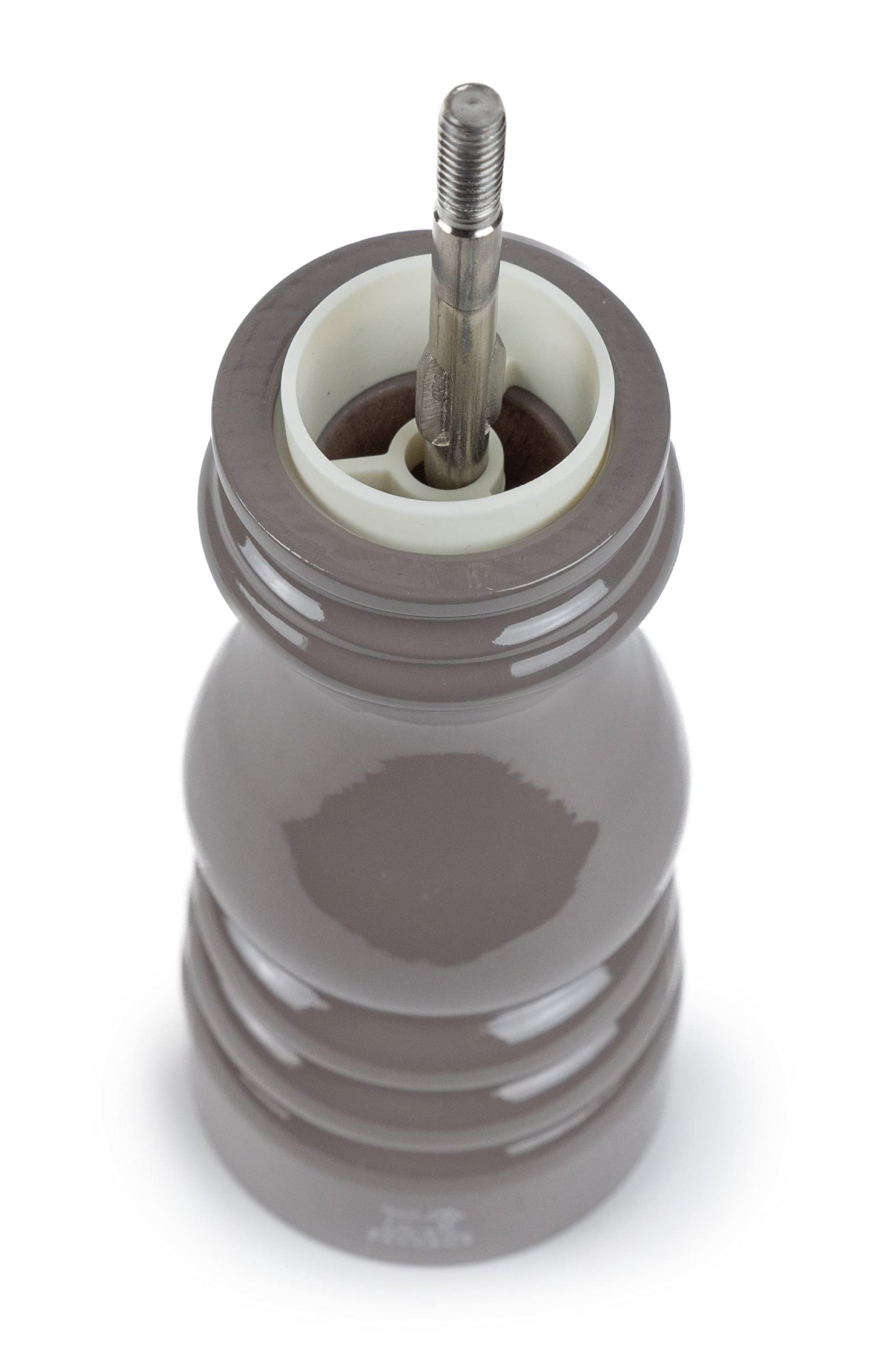 Manual Wooden Salt Mill in Taupe Grey Gloss, 18cm - 7in.