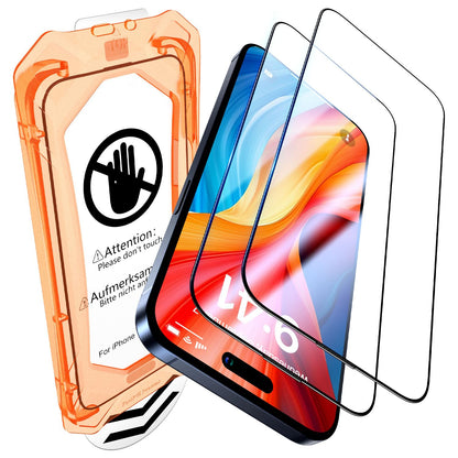 UniqueMe for iPhone 16 Pro Screen Protector - [Military Grade Shatterproof & 9H+ Hardness] Screen Protector 16 Pro Tempered Glass Full Coverage Protection, Easy Installation, 2 Packs