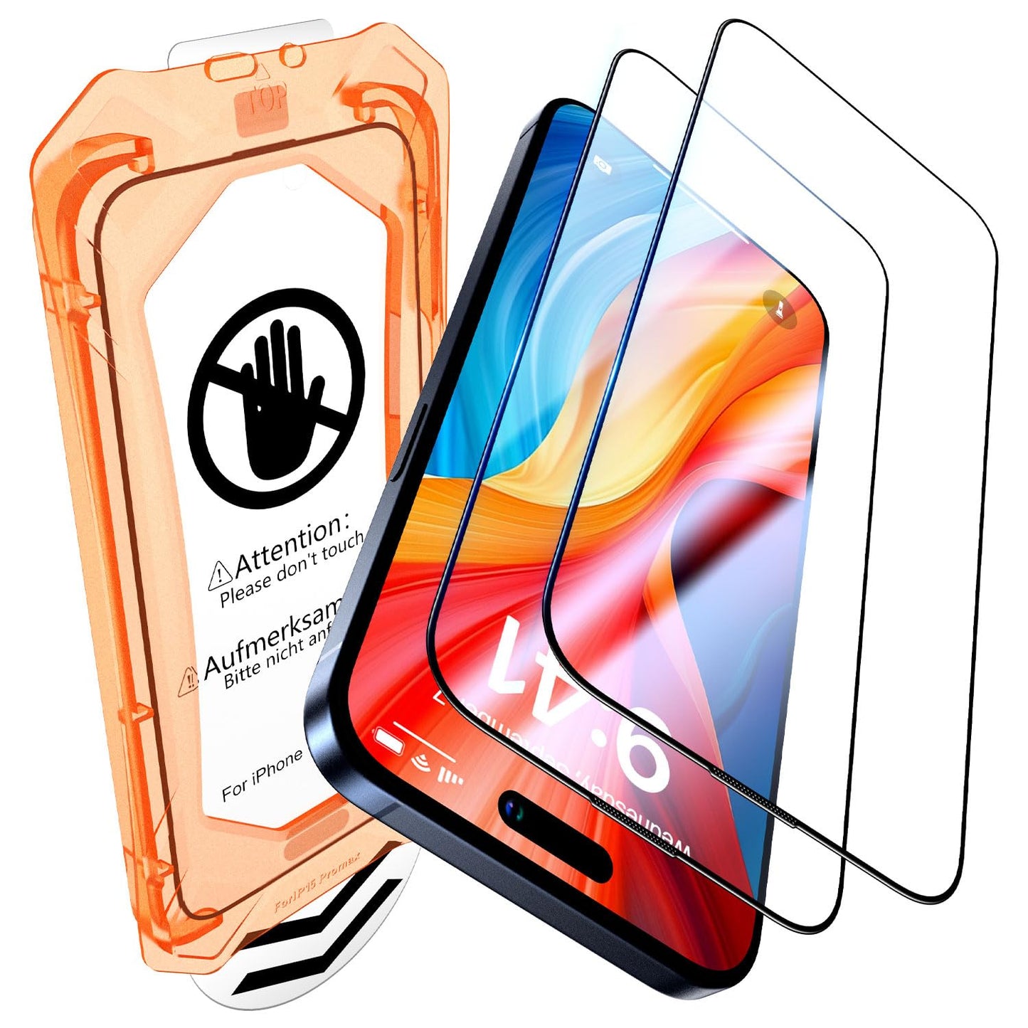 UniqueMe for iPhone 16 Pro Screen Protector - [Military Grade Shatterproof & 9H+ Hardness] Screen Protector 16 Pro Tempered Glass Full Coverage Protection, Easy Installation, 2 Packs