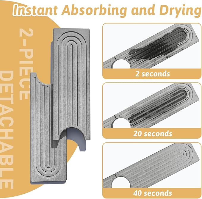 Diatomite Sink Protector for Kitchen, 23.6" Durable Faucet Mat Splash Guard