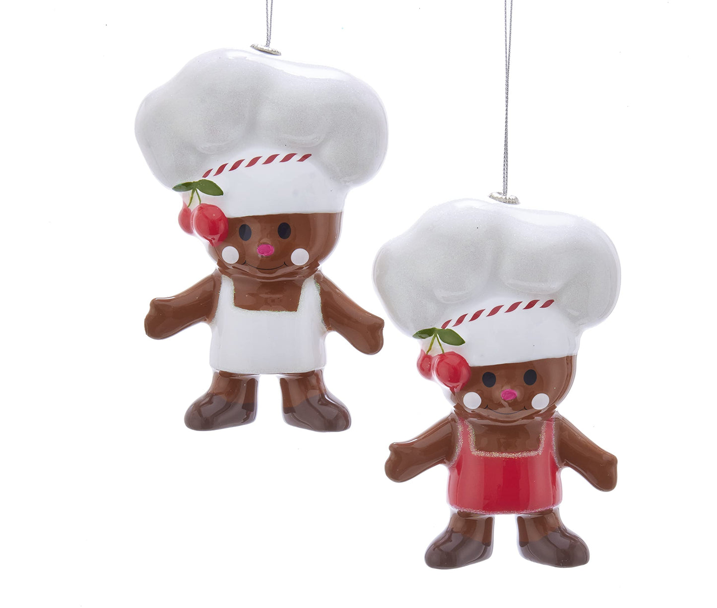 Kurt Adler Gingerbread Chef Ornaments 5.5 inches, 1 Set of 2 Assorted