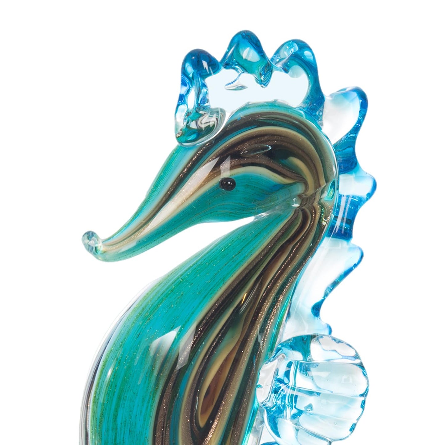 Beachcombers Multi Color Glass Seahorse Figurine Blue