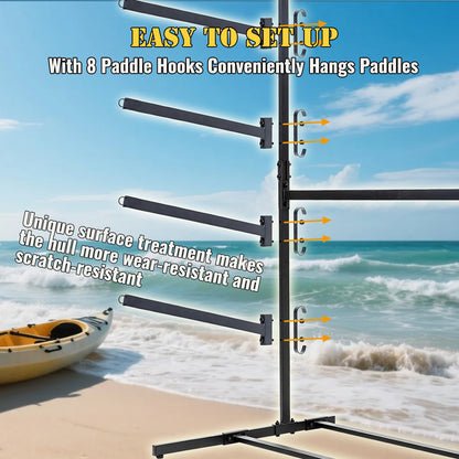 Asunrise Kayak Storage Rack, Heavy Duty Kayak Racks for Garage and Outdoor Storage, Storage Rack for Kayak, Canoe, Surfboard & Paddleboard-4 Levels