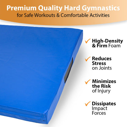 Foamma Gymnastics Mat, 4" x 4 ft x 6 ft, Blue, High-Density Landing Mat with Waterproof Cover, Ideal for Wrestling, Tumbling, Kids & Adults – Gymnastics Equipment for Indoor & Outdoor Use