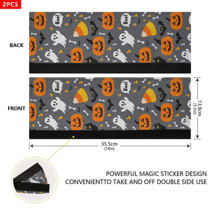 Caikeny Refrigerator Door Handle Covers 2PCS Halloween Cartoon Ghost Lighting Kitchen Appliance Handles Protector Gloves Door Cloth Home Decor for Fridge Oven Dishwasher Microwave