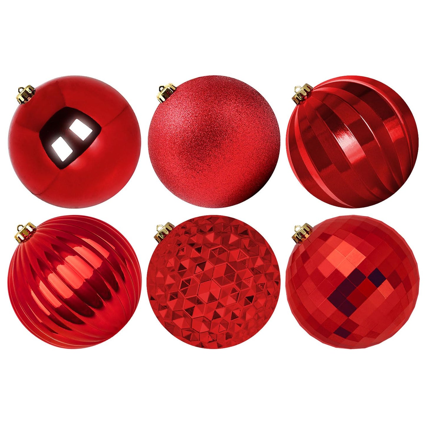 Benjia Extra Large Size Outdoor Christmas Ornaments, Oversized Huge Big Shatterproof Xmas Christmas Plastic Balls for Outside Lawn Yard Tree Hanging Decorations (6"/150mm, Red, 6 Packs)