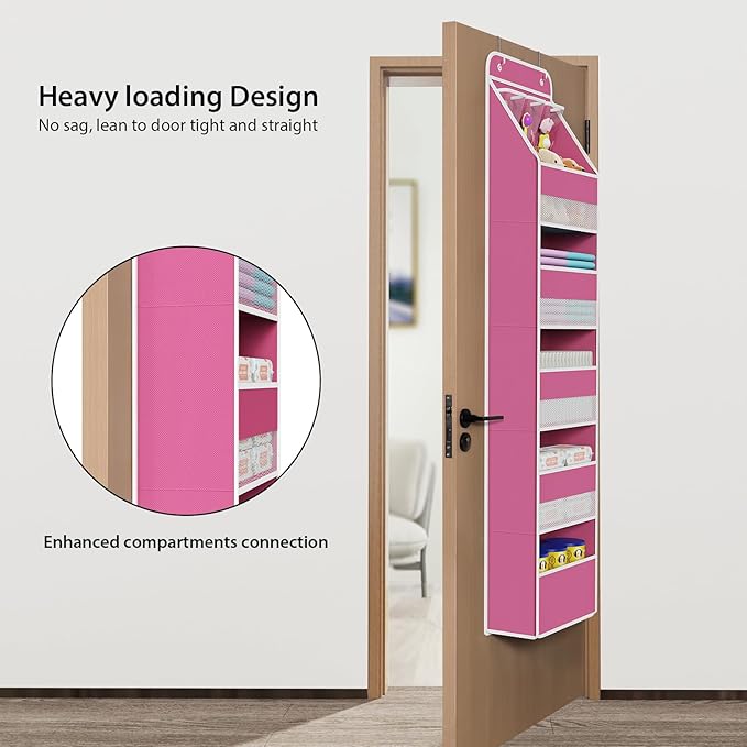 Univivi 6-Shelf Over Door Hanging Organizer Fabric Baby Door Storage